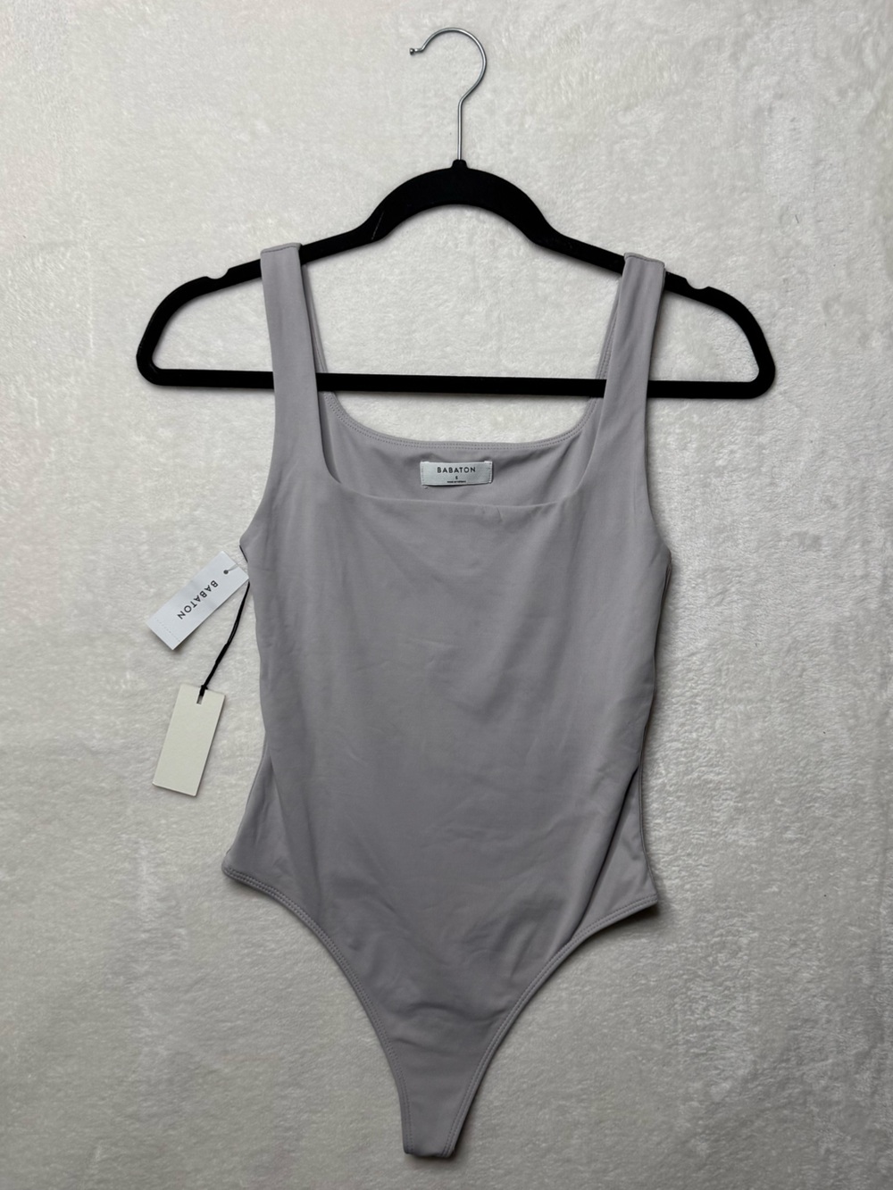 Babaton Gray Contour Square neck Tank Bodysuit S Brand New with Tags